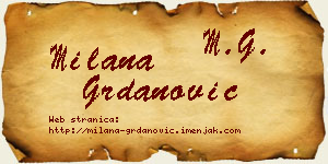 Milana Grdanović vizit kartica